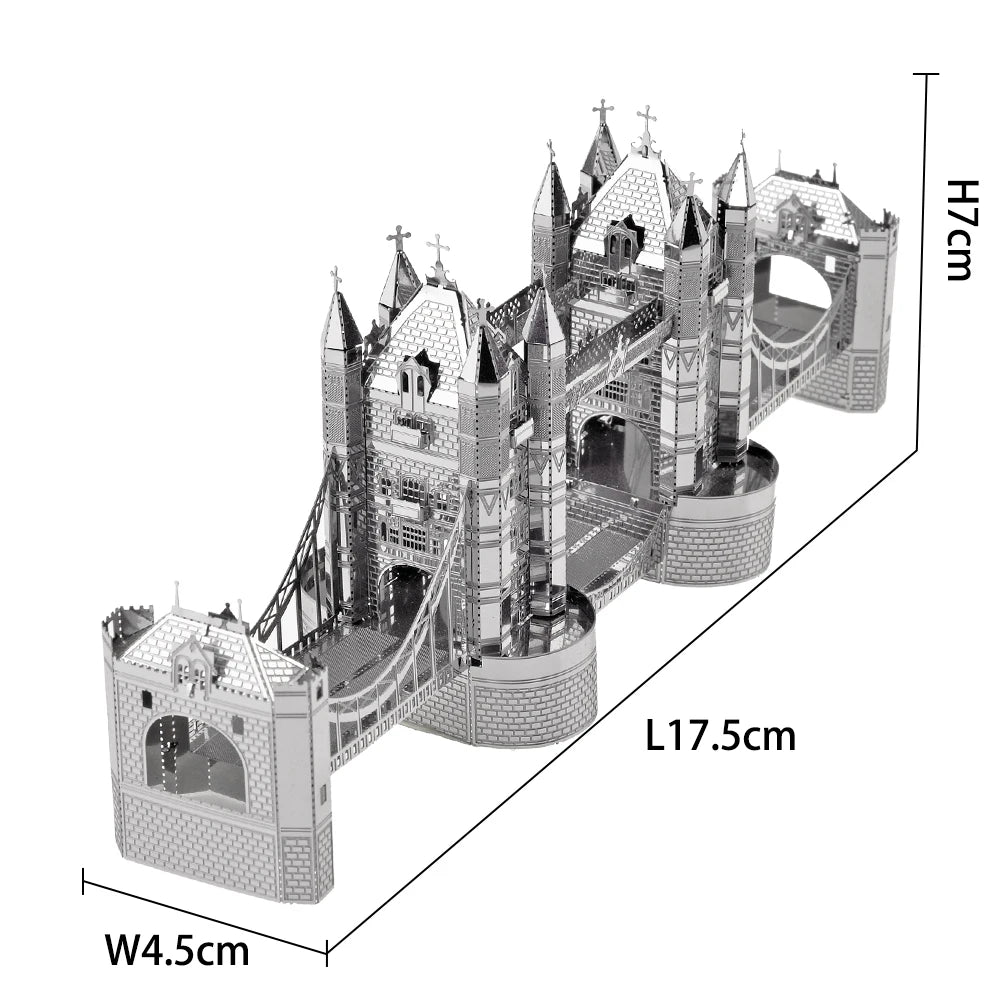London Tower Bridge 3D Metal Puzzle - Model Kit for Adults