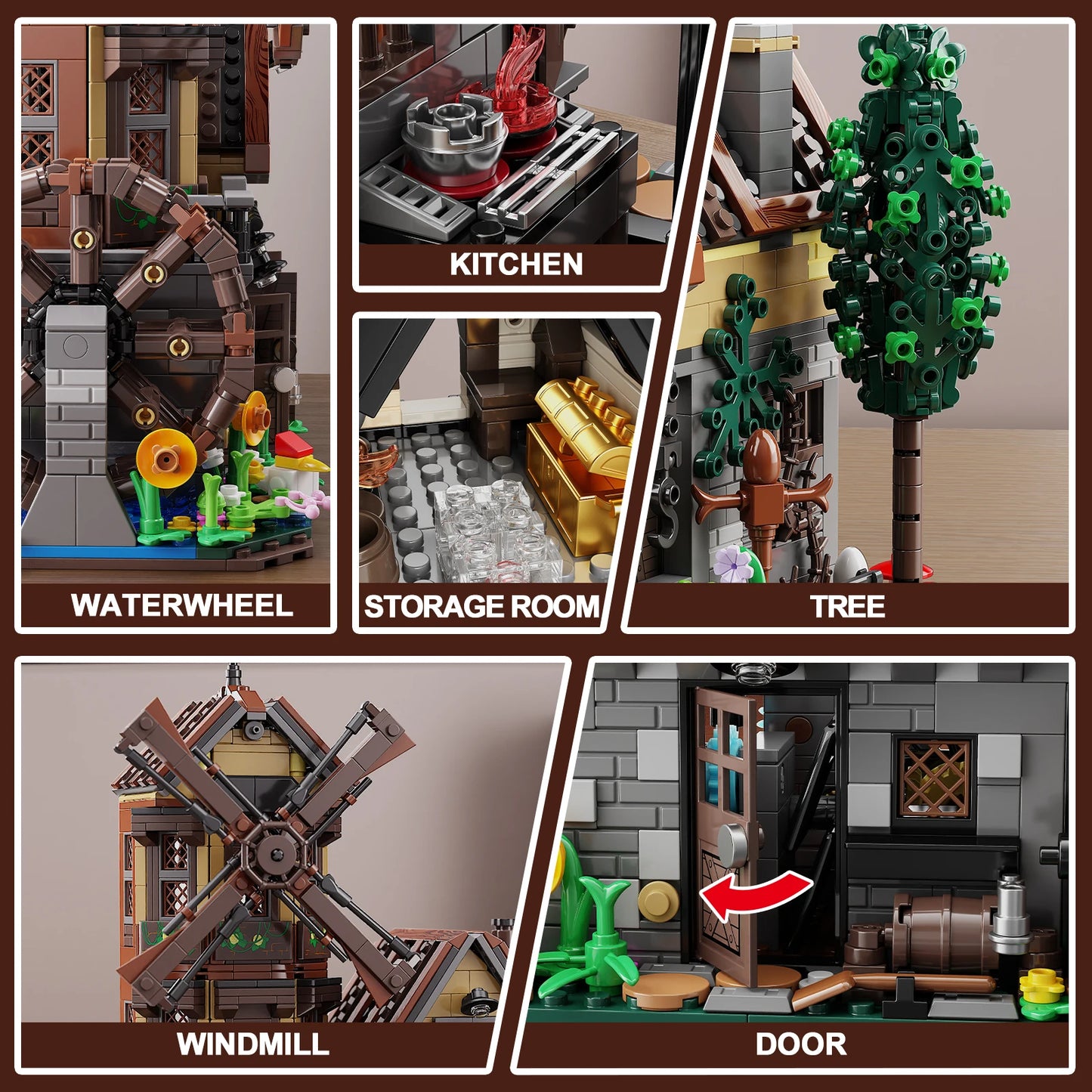 Rustic Countryside Farm Hut - 1436-Piece Building Block Set